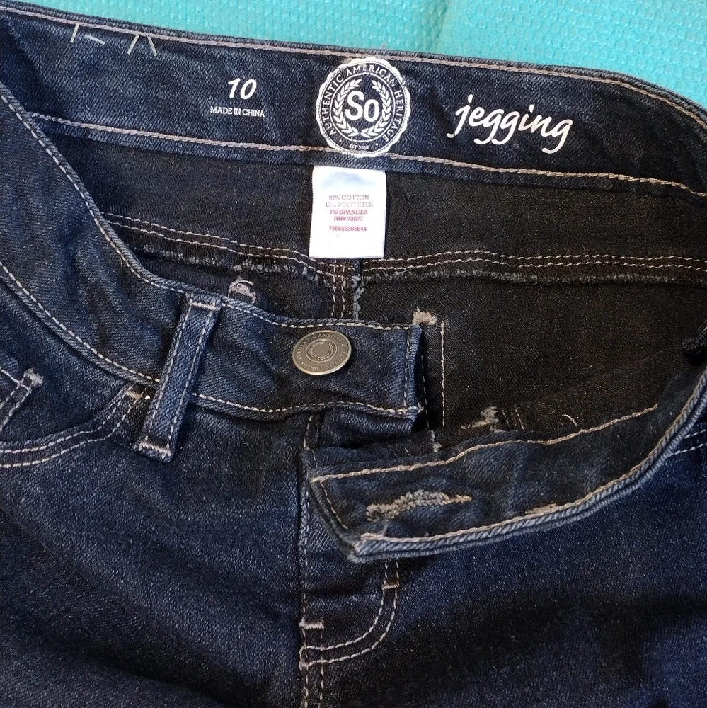 So Jegging Girl's Pull On Blue Skinny Jegging Size 10